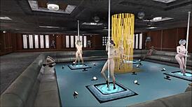 fallout 4 multi pole dance in sexy anime style
