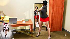 Anna shows exciting affection in job interview with big tits.