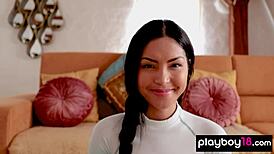 Naked asian yoga babe chloe rose exposes her small 18+ boobs and exotic pussy