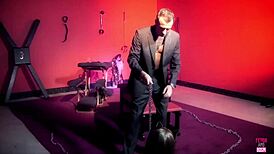 sexy brunette slave spanked and banged missionary by strict master