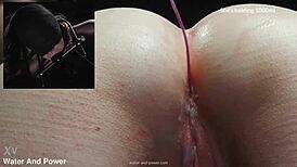 Violet Bee submits to enema, choking, and gagging in submissive British play. Watch her masturbate intensely!