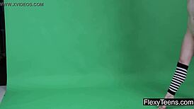 Wow, Anna Mostik flaunts her flexible body in a naked gymnastics show! Stunning moves!