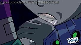 Watch starfire and robin in doggystyle!