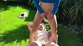 damn, this blonde gets soaked in brunette milf’s piss compilation