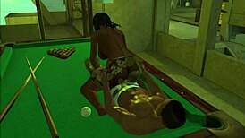 Playing On The Pool Table With Anime Hentai Action!