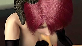 Redhead Anime Girl Delivers Spectacular Blowjob Orgasm