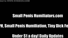 is that tiny little thing your cock? she humiliates him with femdom pov