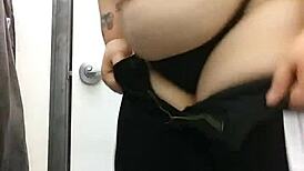 chubby bbw undressing in public changing room