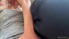 Feeling playful outside with my classmate, getting nude and kissing her tits and pussy in public.