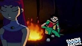 Watch starfire and robin in doggystyle!