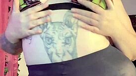 Solo masturbation session in tight black pantyhose looks tempting