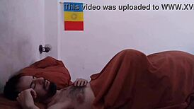 i woke up my hairy gay stud with a nice blowjob, taking advantage of his morning erection in this amateur bareback scene.