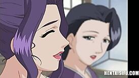 Cheating Busty Jap Wife and Slutty Mother-in-Law in Wild Assfucking