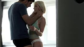 Petite Blonde Babe Gets Blowjob And Facial Cumshot