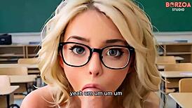 dominant teacher demands favor from blonde zara