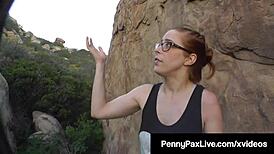 Backpacker Penny Pax, what happens when you get fucked by a fat cock land owner?