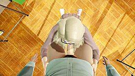 18+ ung pige med forbandet bh bliver kneppet på uni hentai, stor røv i pov