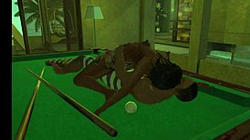 Playing On The Pool Table With Anime Hentai Action!