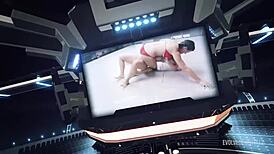 Naked lesbian wrestlers alexa nova and charlotte sartre fight winner to strapon loser