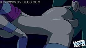 Watch starfire and robin in doggystyle!