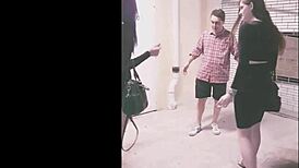 i watch amadahy and miskha kickin' andrea's balls hard outdoors