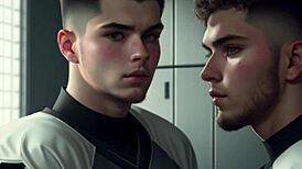 Two football players suck and jerk off after the game, he said with a grin