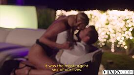 venera, the sexy blonde, cuckolds her man outdoors