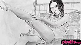 Beautiful Brunette Teen Gloria Sol Strips Erotically Outdoors in Tight Pussy Reveal