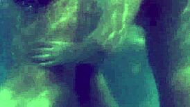 classic lesbian team in outdoor garden scene