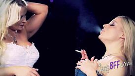 Lezzie Bff - Big Tits Lesbian Smoker Duo