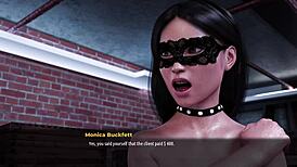 Monica gives footjob and rubs cock in fashion business 15