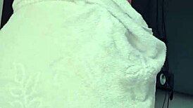 Look at this blonde slut flashing in a towel by the window?