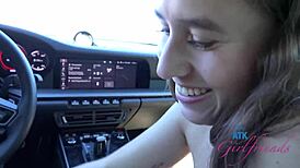 Kourtney Ray enjoys pussy play and road head on beach date POV