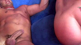 Charley Chase flaunts big natural titties while riding wet pussy hard.