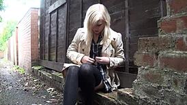 Blonde Satine Spark Dares Public Nudity and Park Masturbation