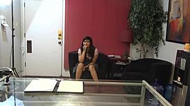 Angie's bold casting interview with sex and tattoos. Intense action in the session