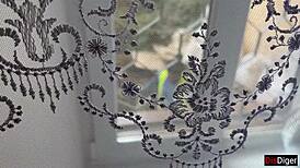 Sexy Wife Begs for Outdoor Doggystyle While Husband Works Away