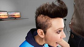 Teen Chokes On Deepthroat Blowjob In 3D Hentai.