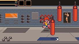 hey, that muscular gym girl in hentai loves sucking my cock after our workout