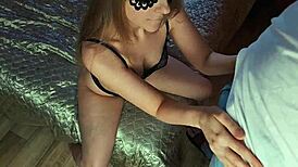 Beautiful Girl Gives Blowjob and Tries Sperm