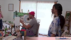 i watch the painter dude fucking my gf and his model together