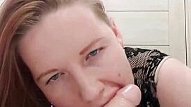 Milf In Dress Uses Dildo In Restroom