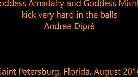 i watch amadahy and miskha kickin' andrea's balls hard outdoors