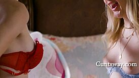 Stepdaughters lick each other freely