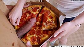 Petite Brunette Teen Gets Big Dick Pizza Delivered And Fucked Hard!