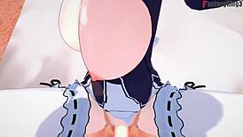 Rem From Re Zero Fucks Big-Boobed Maid In Fantasy POV!