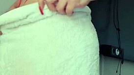 Look at this blonde slut flashing in a towel by the window?