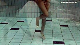 Loris Licicia's daring underwater nude swim