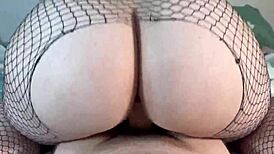 Sexy stepsister bent over for close-up doggy style pounding