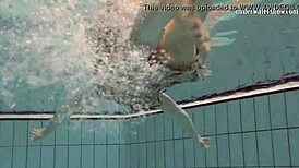 Loris Licicia's daring underwater nude swim